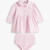 Rochie polo elastică cu mâneci lungi pentru bebeluși Rochie polo elastică cu mâneci lungi pentru bebeluși