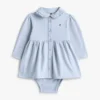 Rochie polo elastică cu mâneci lungi pentru bebeluși Rochie polo elastică cu mâneci lungi pentru bebeluși