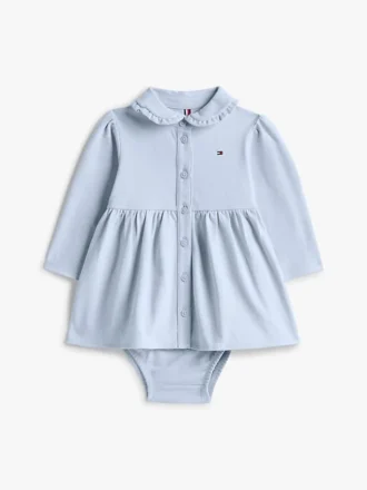 Rochie polo elastică cu mâneci lungi pentru bebeluși