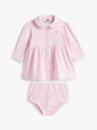 Rochie polo elastică cu mâneci lungi pentru bebeluși
