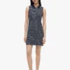 Rochie polo fără mâneci, cu dungi