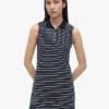 Rochie polo fără mâneci, cu dungi