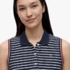 Rochie polo fără mâneci, cu dungi