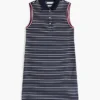 Rochie polo fără mâneci, cu dungi