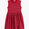 Rochie polo fără mâneci cu dungi pentru copii