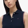 Rochie polo fără mâneci din piqué elastic