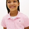 Rochie polo pentru fetițe cu imprimeu floral pe toată suprafața
