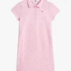 Rochie polo pentru fetițe cu imprimeu floral pe toată suprafața
