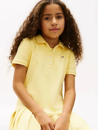 Rochie polo plisată din material elastic pentru copii