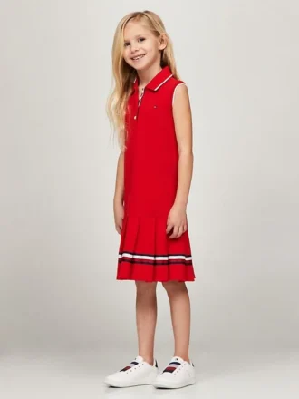 Rochie polo plisată fără mâneci pentru copii