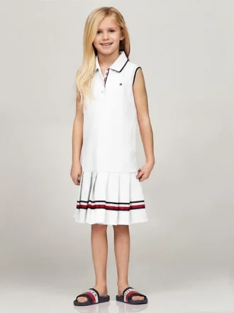 Rochie polo plisată fără mâneci pentru copii