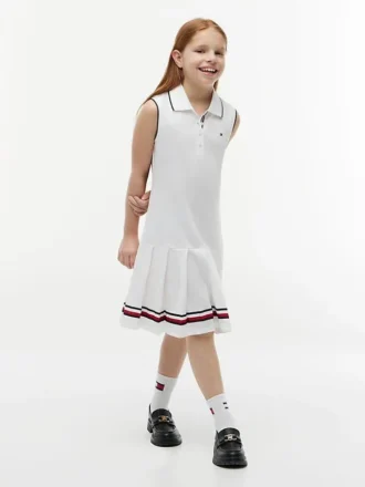 Rochie polo plisată fără mâneci pentru copii