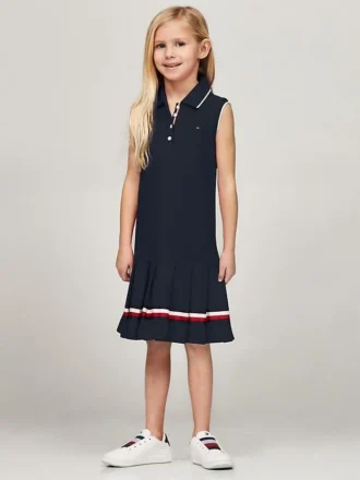 Rochie polo plisată fără mâneci pentru copii
