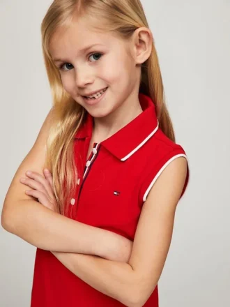 Rochie polo plisată fără mâneci pentru copii