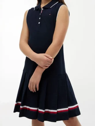 Rochie polo plisată fără mâneci pentru copii
