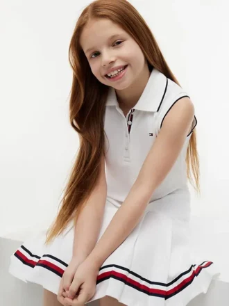 Rochie polo plisată fără mâneci pentru copii