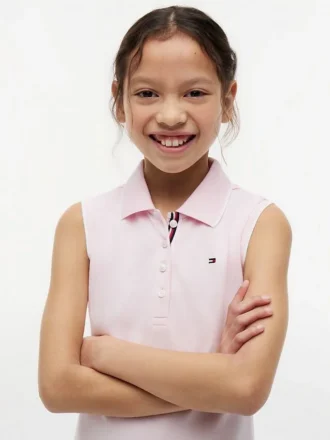Rochie polo plisată fără mâneci pentru copii