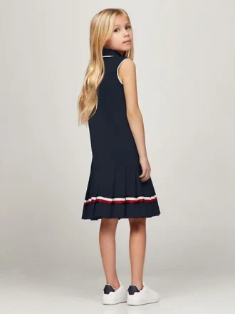 Rochie polo plisată fără mâneci pentru copii