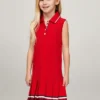 Rochie polo plisată fără mâneci pentru copii