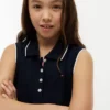 Rochie polo plisată fără mâneci pentru copii