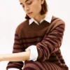 Rochie pulover din lână și cașmir cu dungi Rochie pulover din lână și cașmir cu dungi