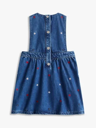 Rochie-salopetă din denim cu imprimeu floral pentru copii