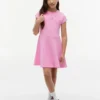 Rochie skater pentru copii cu logo steag în tonuri asortate