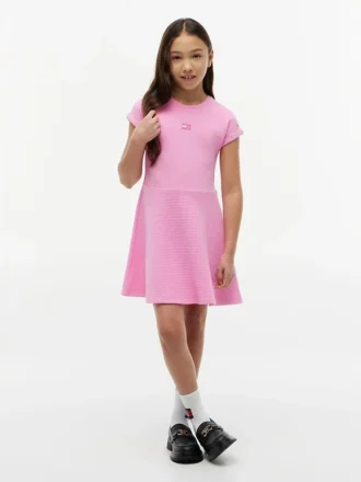 Rochie skater pentru copii cu logo steag în tonuri asortate