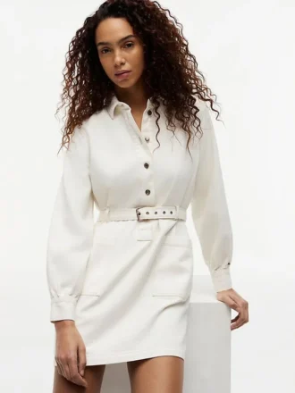 Rochie utilitară din denim cu curele