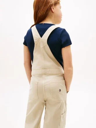Salopetă din denim elastic cu picior larg pentru copii