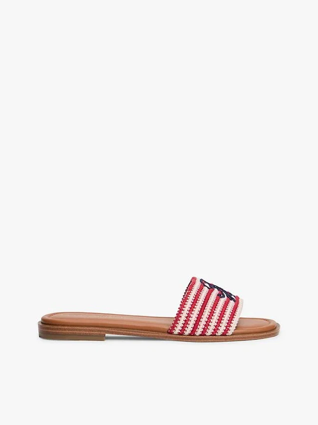 Sandale cu bandă țesută cu monogramă Sandale cu bandă țesută cu monogramă