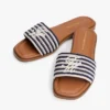 Sandale cu bandă țesută cu monogramă script Sandale cu bandă țesută cu monogramă script
