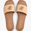 Sandale cu monogramă brodată Sandale cu monogramă brodată