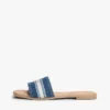 Sandale din denim cu logo din chingă Sandale din denim cu logo din chingă