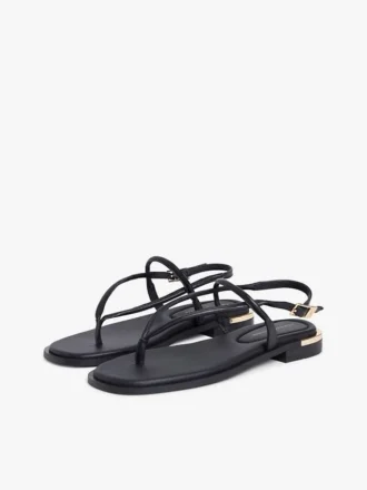 Sandale din piele cu accente metalice
