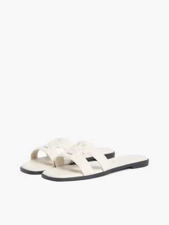 Sandale din piele cu TH Monogram
