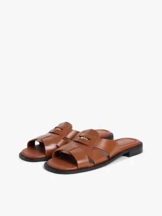 Sandale din piele tip mocasin