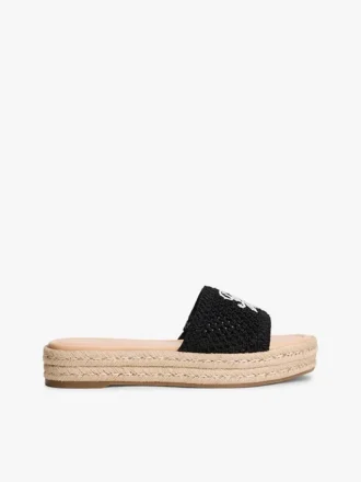 Sandale espadrile cu monogramă brodată