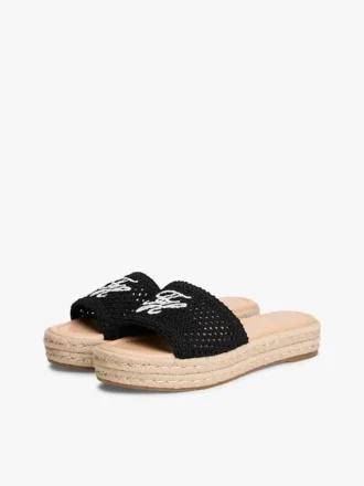 Sandale espadrile cu monogramă brodată