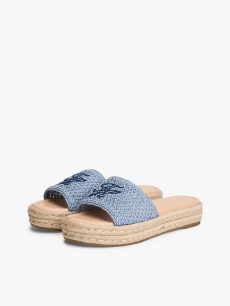 Sandale espadrile cu monogramă script