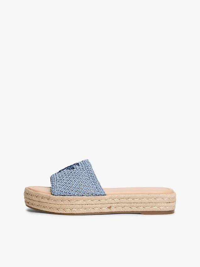 Sandale espadrile cu monogramă script Sandale espadrile cu monogramă script