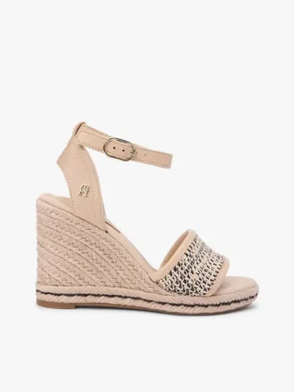Sandale espadrile cu talpă înaltă din rafie