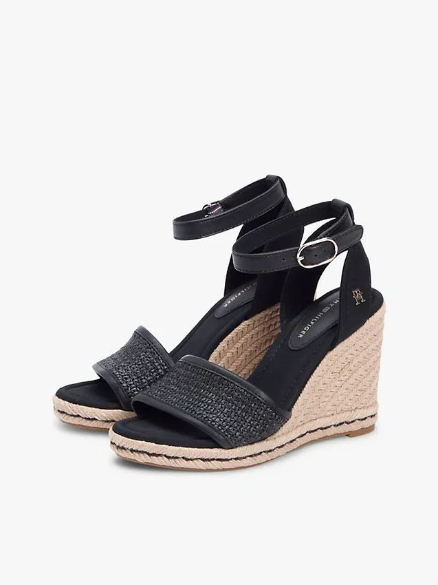 Sandale espadrile cu talpă înaltă din rafie Sandale espadrile cu talpă înaltă din rafie