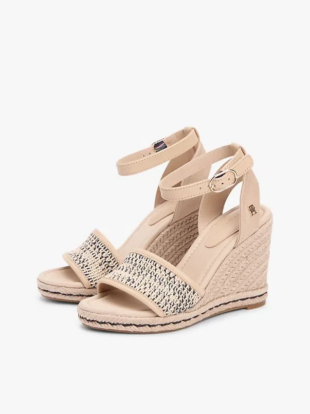 Sandale espadrile cu talpă înaltă din rafie Sandale espadrile cu talpă înaltă din rafie