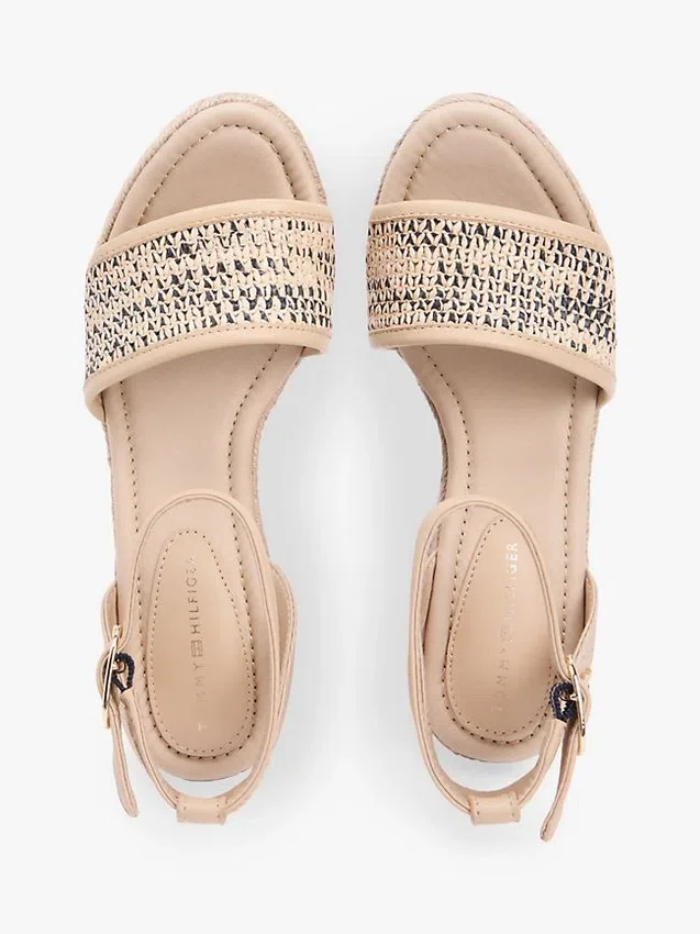 Sandale espadrile cu talpă înaltă din rafie Sandale espadrile cu talpă înaltă din rafie