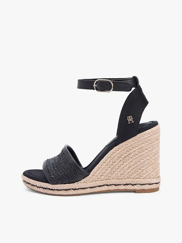 Sandale espadrile cu talpă înaltă din rafie Sandale espadrile cu talpă înaltă din rafie