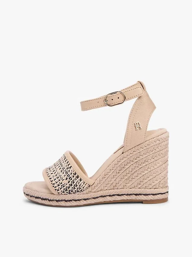 Sandale espadrile cu talpă înaltă din rafie Sandale espadrile cu talpă înaltă din rafie