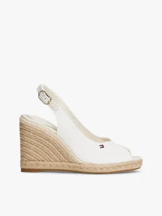 Sandale espadrile cu talpă înaltă și baretă în spate