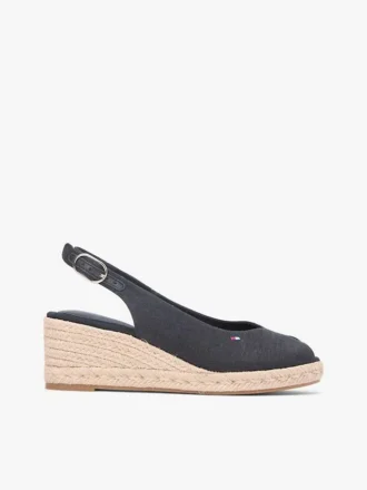 Sandale espadrile cu talpă înaltă și baretă în spate