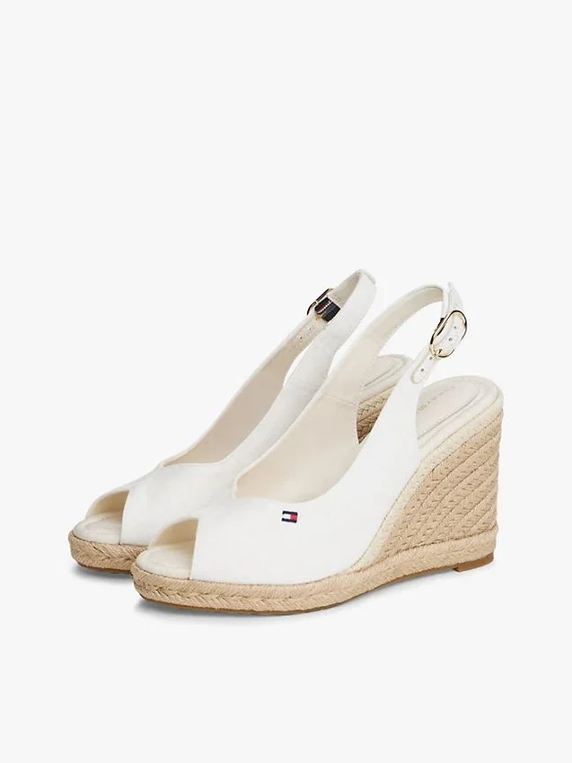 Sandale espadrile cu talpă înaltă și baretă în spate Sandale espadrile cu talpă înaltă și baretă în spate
